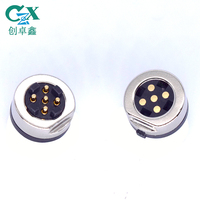 Connecteur magnétique CZX à double rangée de broches Pogo 5 broches mâle/femelle en cuivre avec grande ventouse ronde pour adaptateur de communication de données