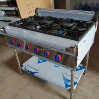 Peralatan dapur komersial kompor Gas portabel, 6 pembakar Gas profesional, kompor Gas portabel dengan dudukan
