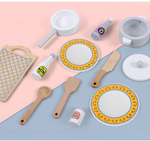 유니섹스 주방 놀이 세트 어린이용 3세 이상 회색 흰색 나무색상 재미있는 빅 일본식 주방 역할 놀이 요리 장난감 - Product Image 4