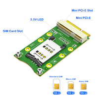 Kartu Adaptor Mini PCI-E dengan Slot Kartu SIM Mendukung SIM Standar/Mikro/Nano untuk Modul 3G 4G LTE Papan Riser Kartu SIM Mini PCIe