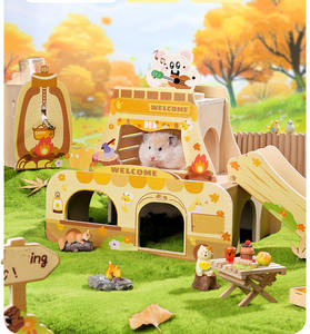 Petit hamster <span class=keywords><strong>labyrinthe</strong></span> maison en bois maison toboggan amusant cabane à deux étages pour gerbille naine <span class=keywords><strong>souris</strong></span> <span class=keywords><strong>souris</strong></span> Rat petits animaux - Product Image 1
