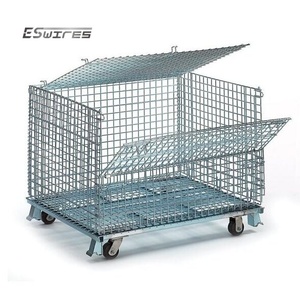 Tùy chỉnh kho gấp dây lưới lồng lưu trữ hộp thép với bánh xe - Product Image 2