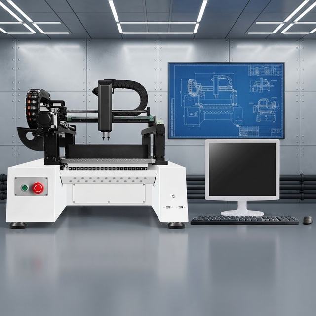 Micro Desktop Pick and Place Machine price with PLC and Motor for Electronics Production Machinery Feeder Included