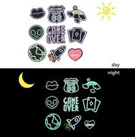 Nouveau design – Patch brodé lumineux « Sourire » à thermocoller pour vêtements