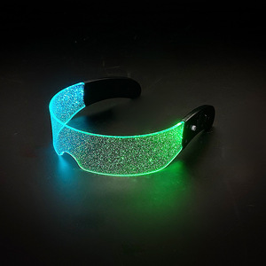 แว่นตา LED ควบคุมแสงสองระบบ ลายท้องฟ้าเต็มไปด้วยดวงดาว พร้อมไฟเจ็ดสี สำหรับงานปาร์ตี้วัยรุ่น แว่นตาอะคริลิคอัจฉริยะ - Product Image 3