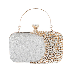 New Arrival Luxury Lady <strong>Wedding</strong> Party Evening <strong>Bag</strong> High Quality Polyester with Diamond Decor Square Pattern <strong>for</strong> <strong>Bride</strong> - Product Image 3