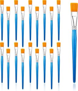 Bomeijia แปรงทาสีแบนขนาด3/4นิ้วแปรงอะคริลิกขนแปรงสังเคราะห์กว้างแปรงทาสีสีน้ำขนาดเล็กงานฝีมือจำนวนมาก - Product Image 4