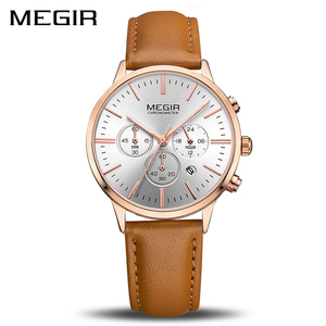 Montre à quartz pour homme MEGIR 2011L, élégante, fabriquée en Chine, bracelet en acier exclusif, chronographe 24 heures, date automatique, montre-bracelet - Product Image 2