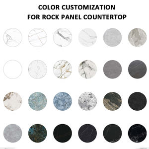 Grand lavabo double de luxe pour salle de bain meuble de toilette moderne en bois massif comptoir intégral en <span class=keywords><strong>dalle</strong></span> suspendu au mur gris meuble mural - Product Image 3