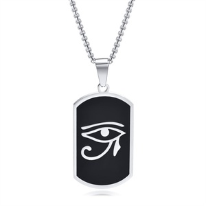 Wholesale Stainless Steel Horus Eye Geometric Charm <b>Necklace</b> Jewelry <b>Men</b> - Product Image 1