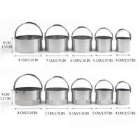 Outils professionnels pour la pâtisserie, ensemble de 5 ou 6 pièces, moule rond, cercle, pâtisserie, beignets, gâteau, biscuits, emporte-pièces avec poignée