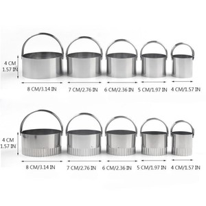 Herramientas profesionales para hornear masa, juego <span class=keywords><strong>de</strong></span> <span class=keywords><strong>5</strong></span> piezas, molde redondo, círculo, pastelería, rosquilla, pastel, galleta, juego <span class=keywords><strong>de</strong></span> cortador <span class=keywords><strong>de</strong></span> galletas <span class=keywords><strong>con</strong></span> mango - Product Image 2