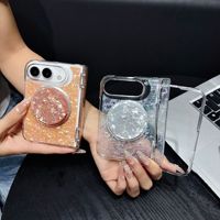 Coque pliable pour iPhone DUO, texture de coque légère et fluide, charnière à ressort, brillante, magnétique, pour filles, compatible Apple 18 Fold
