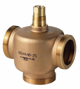 Vanne à boisseau sphérique 3 voies VXG44.40, PN16, Bronze, Filetage extérieur, DN40, Kvs 25 M³/h, Caractéristique en pourcentage égal - Product Image 2