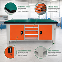 Banc de travail industriel robuste avec plan de travail antistatique ESD, armoire de rangement utilitaire commerciale pour garage, atelier, laboratoire