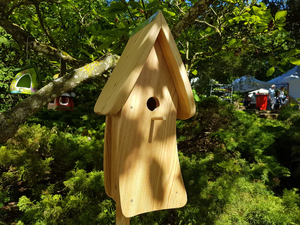 Nichoir moderne en mélèze, villa pour oiseaux, boîte à nids, à peindre soi-même, créatif, rectangulaire, mobile et démontable - Product Image 2