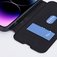 Étui de téléphone antichoc à fente pour carte PU Flip pour iPhone 14/13/12/11/15 Pro Max étui portefeuille de charge sans fil