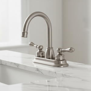 Robinet de lavabo moderne en laiton à double poignée, centré sur l'axe, 4 pouces, mitigeur de lavabo de salle de bain <span class=keywords><strong>avec</strong></span> noyau de valve en céramique, <span class=keywords><strong>robinets</strong></span> à débit régulé - Product Image 4