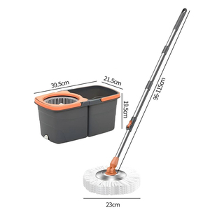 ชุดม็อบทำความสะอาดพื้นพายุไซโคลนและถัง360สปินพร้อมประแจล้อใหญ่สำหรับทำความสะอาดบ้าน - Product Image 1