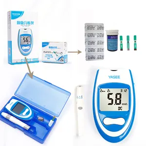 Medidor de glicose no sangue/equipamento de teste de sangue/faixas para monitor de diabetes novo hqs (minúsculo exigida no sangue e teste rápido)