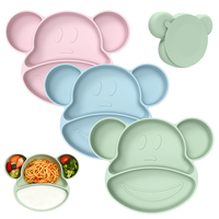 Assiette en silicone de qualité alimentaire pour bébés, design moderne, facile à nettoyer, ensemble de vaisselle de salle à manger pour enfants