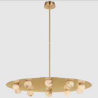 XINZHONG Industrial accesorios de iluminación decorativa candelabro moda decorativa colgante latón candelabro alabastro luz colgante