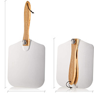 Manche en bois détachable Pizza Scoop pliable en aluminium plateau à éplucher stockage facile produits de boulangerie plateau de transfert Restaurants jetables
