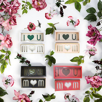 Emballage de gâteau en carton rigide réutilisable et remplissable Qibai Flower, en forme de lettre « Je t'aime », pour fleuriste, maman, fête des mères
