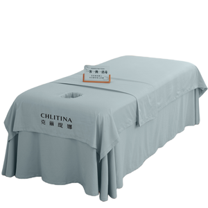 Protecteur de couverture de lit en coton doux pour canapé SPA de <span class=keywords><strong>massage</strong></span> de salon personnalisé avec trou d'haleine pour le visage (bleu) - Product Image 1