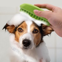 Brosse de massage et de toilettage pour animaux de compagnie (chats et chiens) en caoutchouc durable, avec écran amovible pour l'élimination des poils, pour le bain et la douche – Prix usine, en stock