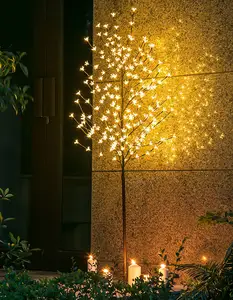 Árvore de natal com led para decoração, árvore de natal artificial com 1.8m, para áreas externas, decoração em led