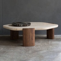 Ensemble de table basse en pierre des cavernes créatives Table centrale de salon domestique Petit appartement Table en marbre simple Nordic