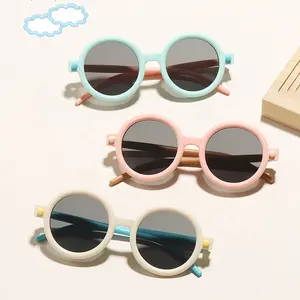 Kids Sunglasses 2023 Round Trendy Children Fashion Sunglasses UV400 Baby Kids Sun Glasses Shades for Girls Boys LOGO Custom