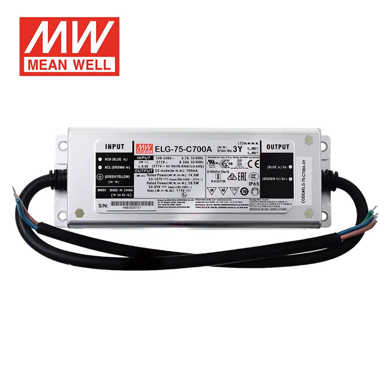 Meanwell ELG-75-C350A 엇바꾸기 전력 공급 일정한 현재 uv led 75W 350ma 전력 공급