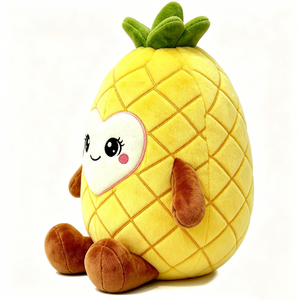 Peluche de piña sonriente personalizado, personaje de peluche de piña de dibujos animados, peluche de piña con cara en forma de corazón - Product Image 5