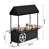 Chariot de vente ambulant multifonctionnel en métal pour usage commercial, présentoirs de marché nocturne, supports pour stands de fleurs, outils
