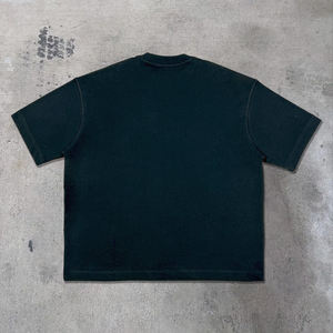 T-shirts amples à col rond en coton noir de haute qualité pour hommes, coupe courte, épaules tombantes, t-shirt vierge surdimensionné – Vente en gros - Product Image 2