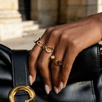 Bagues en perles de verre de mode haut de gamme Gaovo, plaquées or 18 carats, résistantes au ternissement, en acier inoxydable et en acier titane, bijoux pour femmes
