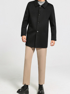 Abiti da Cerimonia <span class=keywords><strong>Doppiopetto</strong></span> per Uomo in Lana Pettinata, per Affari, Cene Casual, Banchetti, Taglie Forti, Completo con Soprabito - Product Image 4