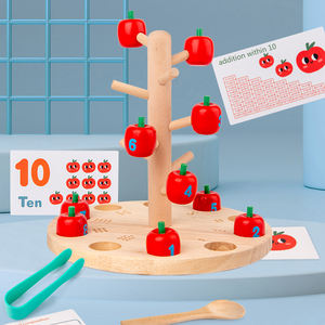 Giocattoli educativi in legno classici di alta qualità all'ingrosso creativi giochi di albero per la raccolta delle mele nuovo strumento di matematica per bambini - Product Image 3