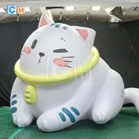 Décoration gonflable de grand chat de style de dessin animé de CH, ballon gonflable mignon de mascotte de chat chanceux à vendre