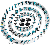 Ensemble de 8 outils électriques : perceuse à percussion sans balais, tournevis, clé multifonction, meuleuse d'angle