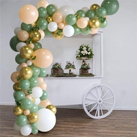 Kit d'arc en Latex pour décoration de fête, ballons rétro de bonne qualité vert Olive blanc et or, pièces