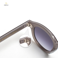 Créez Vos Lunettes de Soleil Classiques Rétro Rondes en Acétate Bleu avec Verres en Nylon – Lunettes de Soleil en Acétate Mazzucchelli