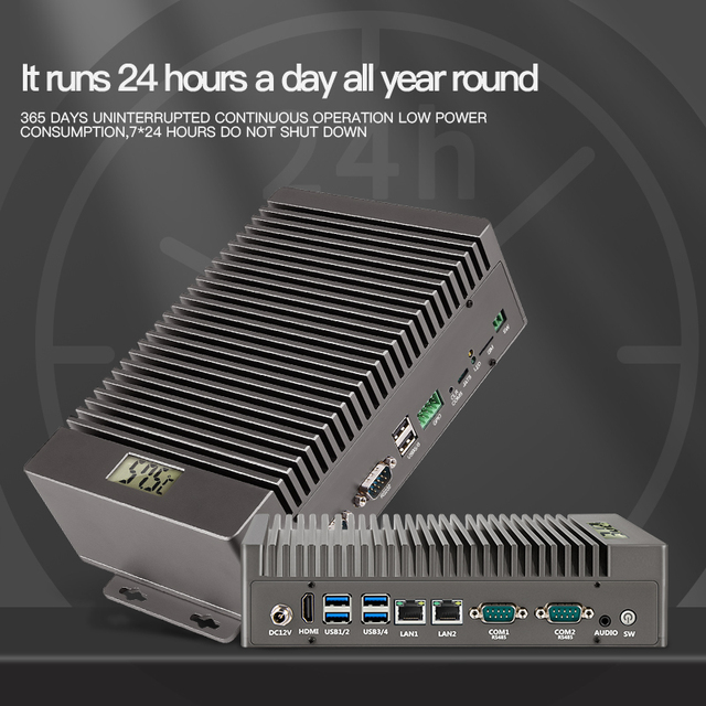 Best Selling Fanless Embedded PC Dual LAN Wide Voltage 12V Industrial Automation Edge Computing Machine Control