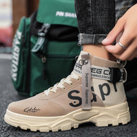 Bottes mi-mollet pour homme en toile, semelle extérieure en caoutchouc antidérapante, respirantes, légères, à fermeture à boucle, pour le travail en extérieur – Collection Automne