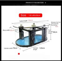 Table basse moderne 2-en-1 avec aquarium intégré, plateau en verre, cadre en acrylique/aspect marbre, filtration intégrée 100L, éclairage LED