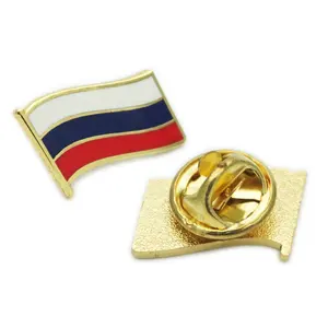 Фабрика Чжуншань, низкий минимальный заказ, индивидуальный Национальный флаг стран, металлический Европейский значок, промоакция, жесткий эмалированный флаг России, значок