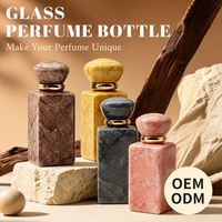 Flacons de parfum personnalisés 50 ml, flacons en verre rectangulaires avec atomiseur, bouchon à vis, flacon de parfum en marbre