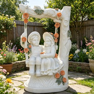 Par de Estatuas de <span class=keywords><strong>Cupido</strong></span> y Ángel Talladas a Mano en Mármol Blanco con Arco y Flauta para Decoración de Jardín, Villa, Iglesia o Paisaje Exterior - Product Image 4